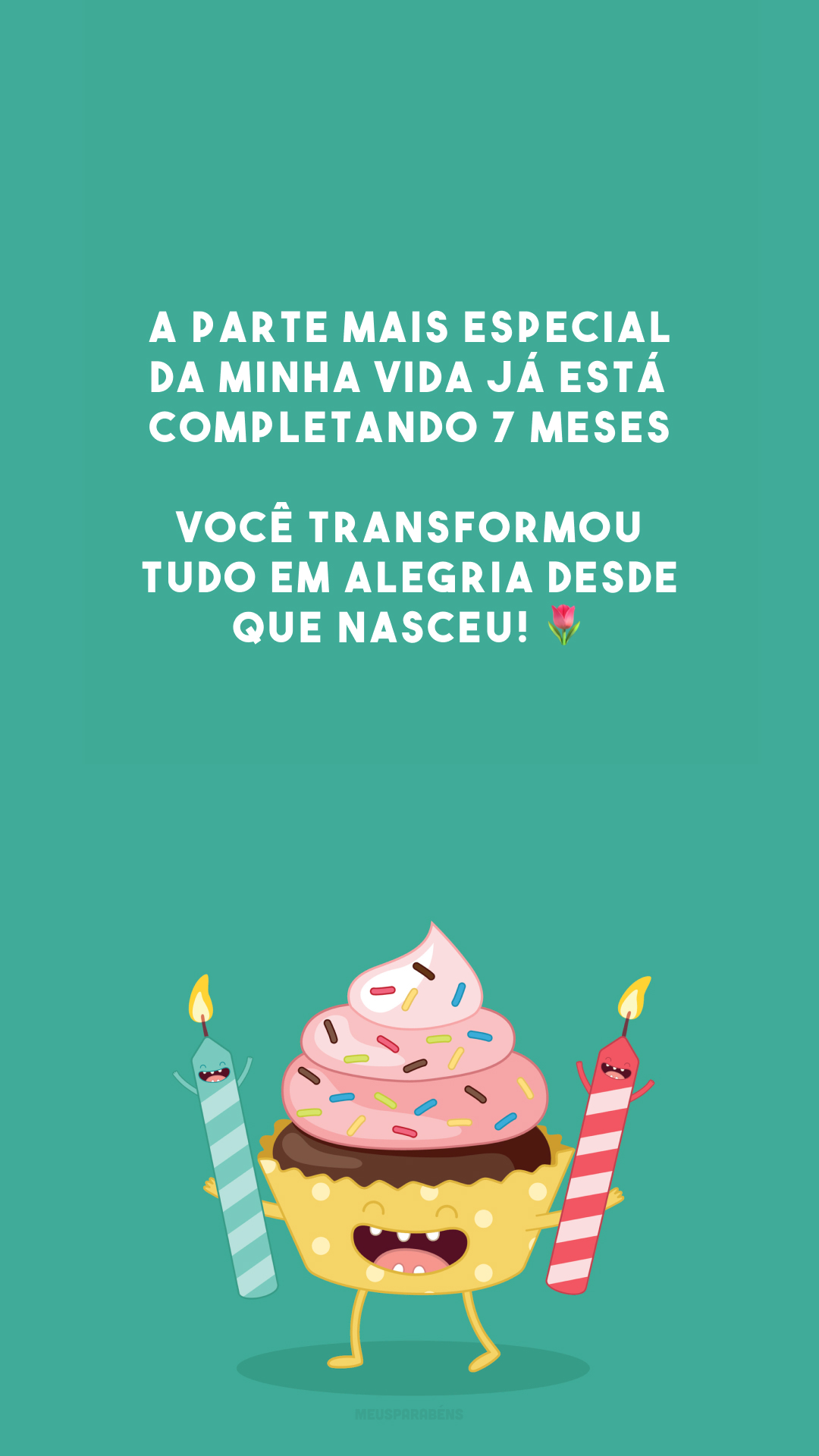 A parte mais especial da minha vida já está completando 7 meses. Você transformou tudo em alegria desde que nasceu! 🌷