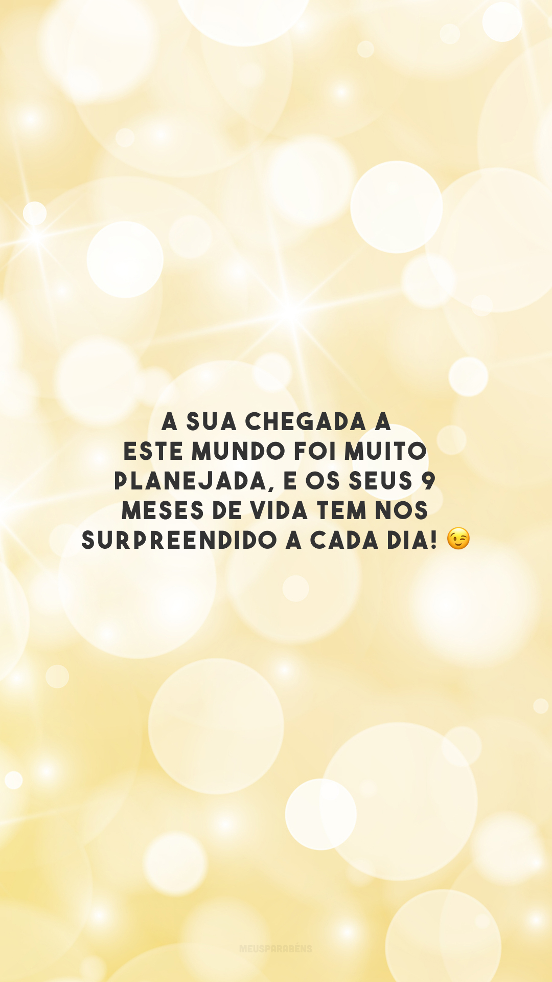 A sua chegada a este mundo foi muito planejada, e os seus 9 meses de vida tem nos surpreendido a cada dia! 😉