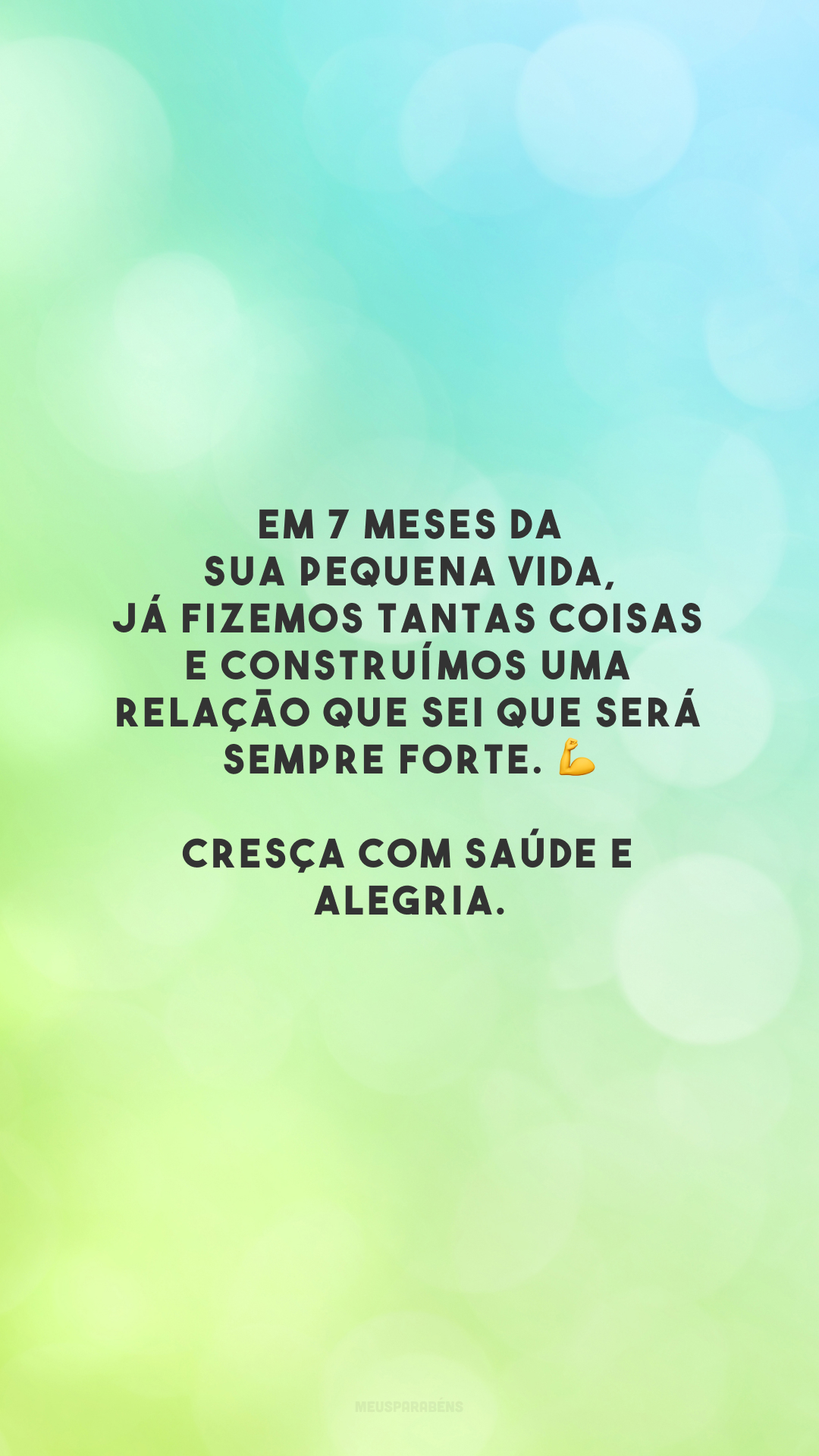 Em 7 meses da sua pequena vida, já fizemos tantas coisas e construímos uma relação que sei que será sempre forte. 💪 Cresça com saúde e alegria.