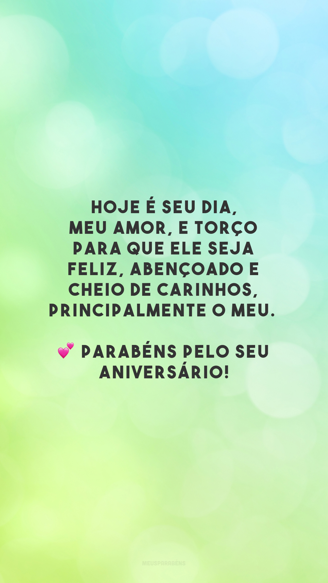 Hoje é seu dia, meu amor, e torço para que ele seja feliz, abençoado e cheio de carinhos, principalmente o meu. 💕 Parabéns pelo seu aniversário!