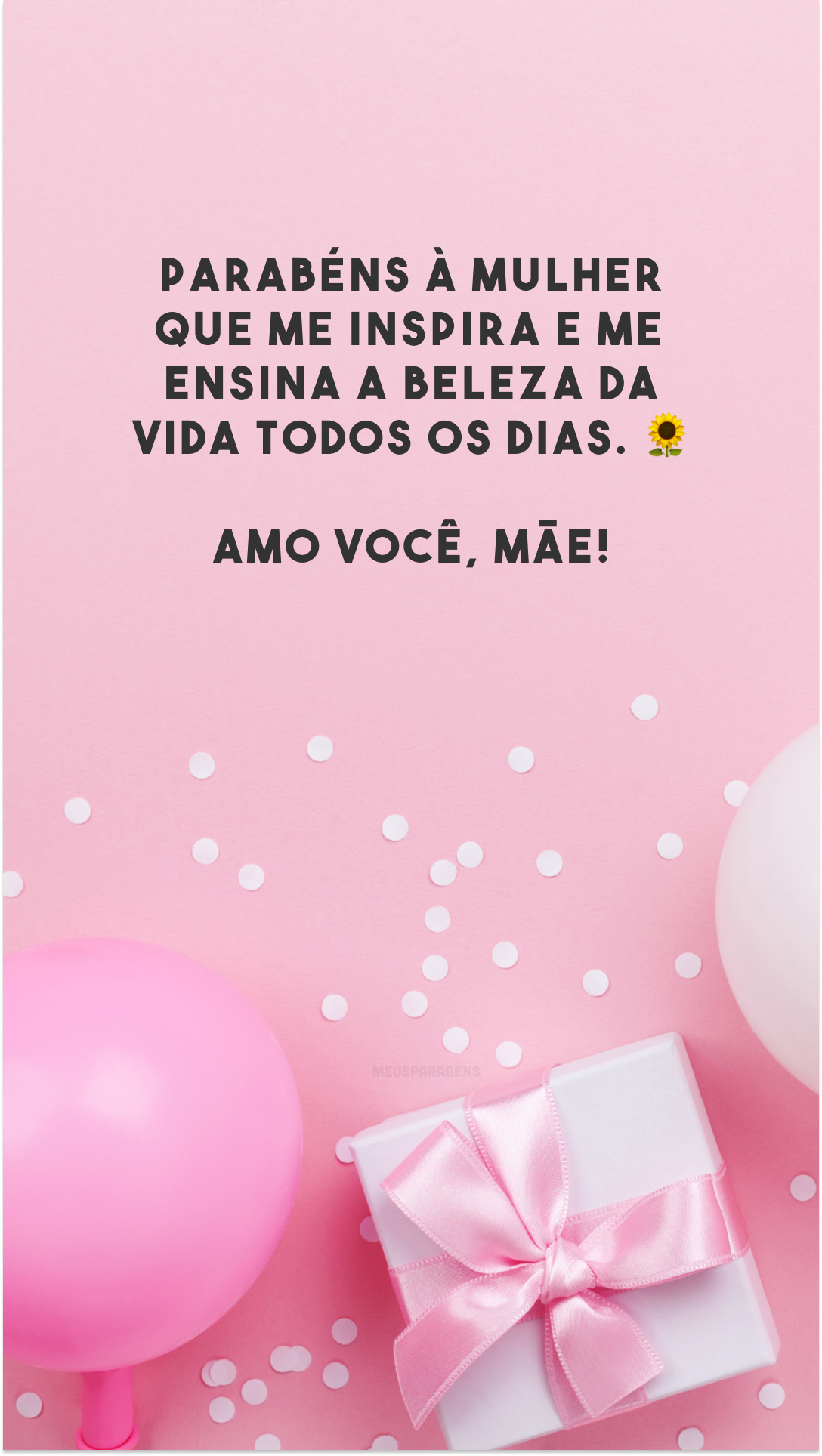 Parabéns à mulher que me inspira e me ensina a beleza da vida todos os dias. 🌻 Amo você, mãe!