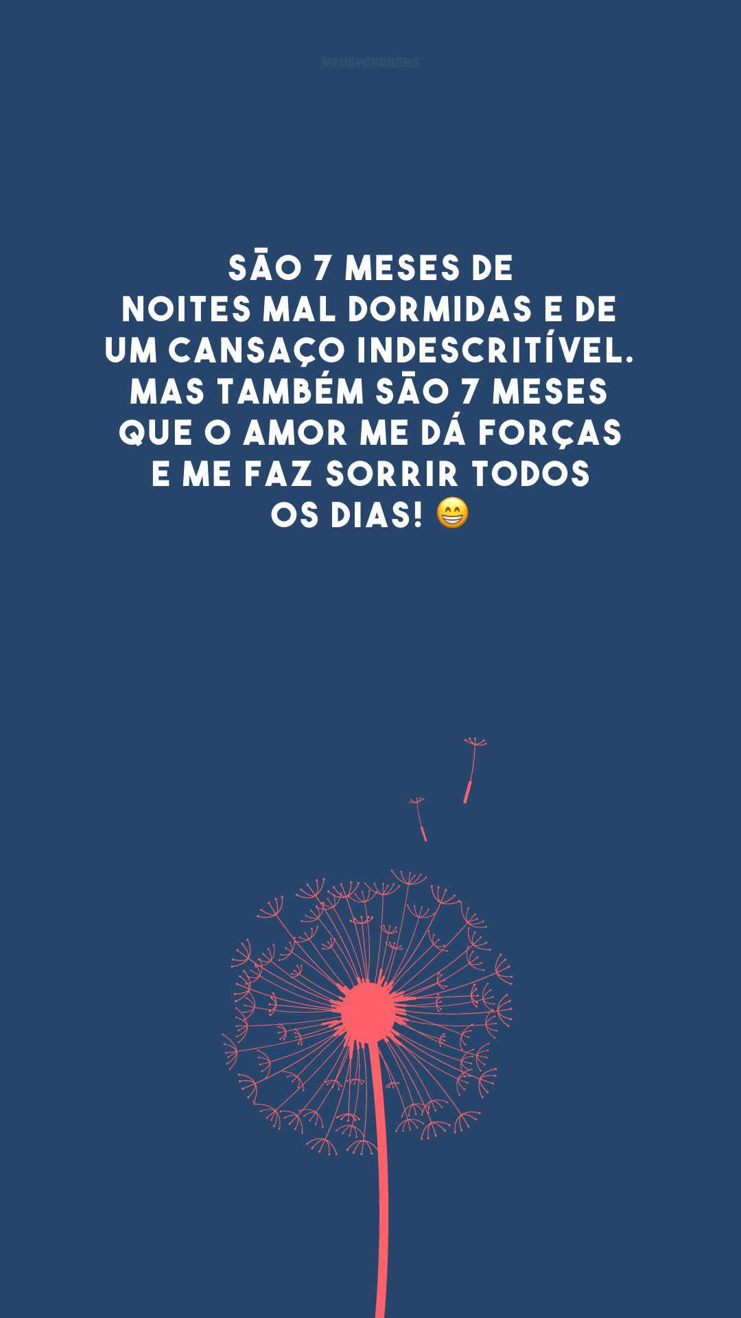 São 7 meses de noites mal dormidas e de um cansaço indescritível. Mas também são 7 meses que o amor me dá forças e me faz sorrir todos os dias! 😁