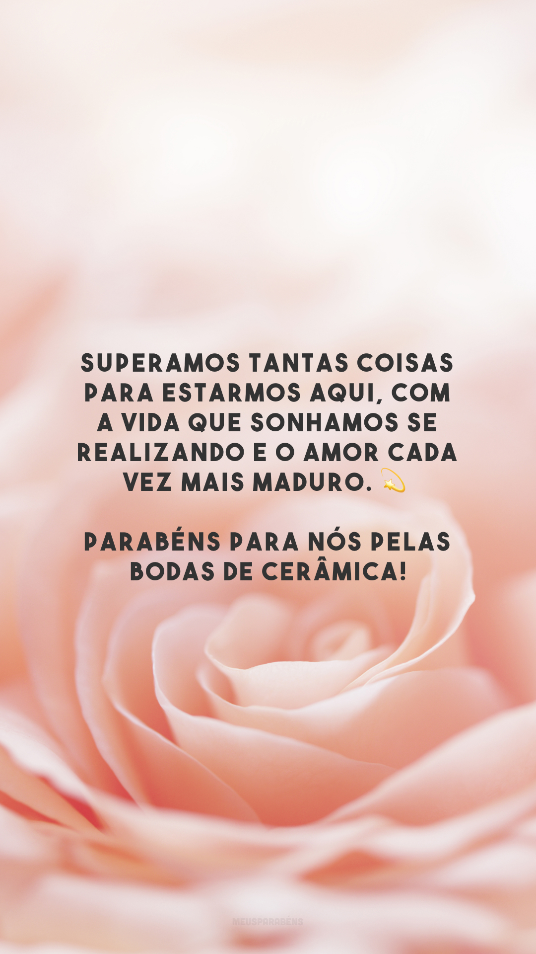 Superamos tantas coisas para estarmos aqui, com a vida que sonhamos se realizando e o amor cada vez mais maduro. 💫 Parabéns para nós pelas bodas de cerâmica!