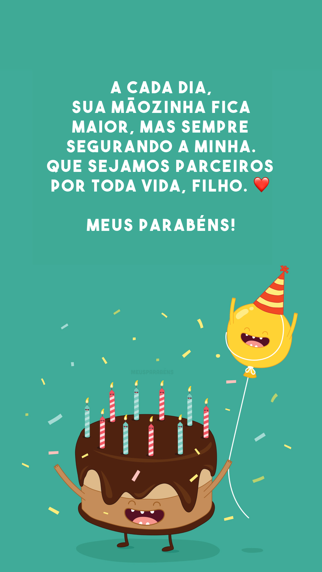 A cada dia, sua mãozinha fica maior, mas sempre segurando a minha. Que sejamos parceiros por toda vida, filho. ❤️ Meus parabéns!