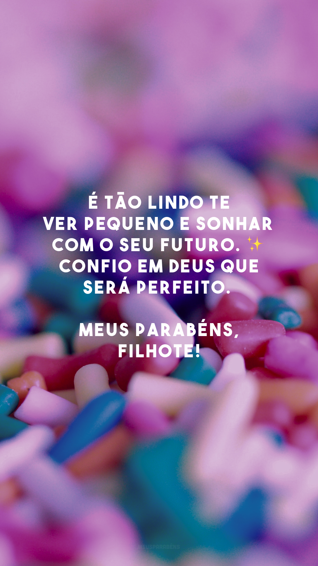 É tão lindo te ver pequeno e sonhar com o seu futuro. ✨ Confio em Deus que será perfeito. Meus parabéns, filhote!