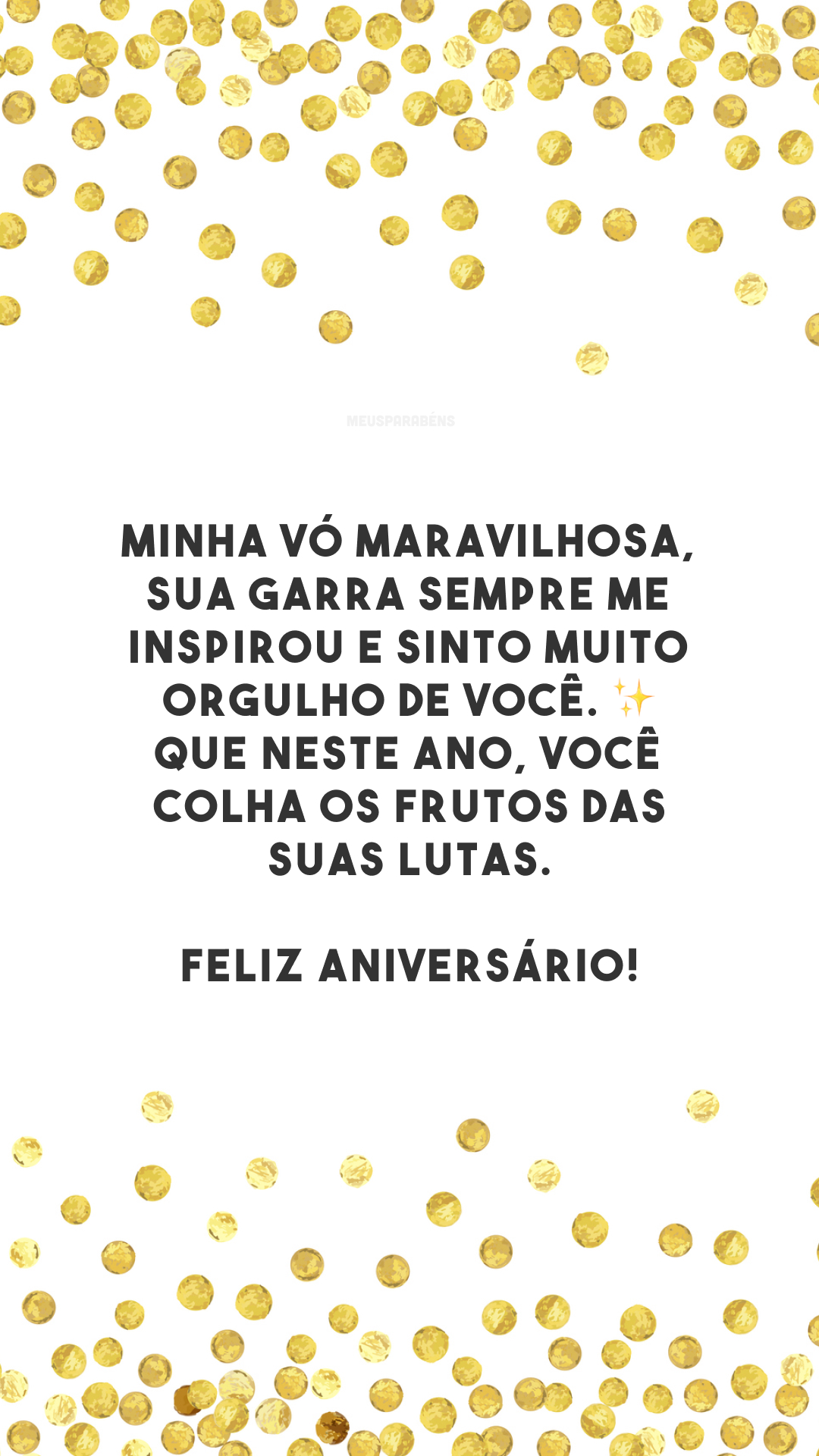 Minha vó maravilhosa, sua garra sempre me inspirou e sinto muito orgulho de você. ✨ Que neste ano, você colha os frutos das suas lutas. Feliz aniversário!