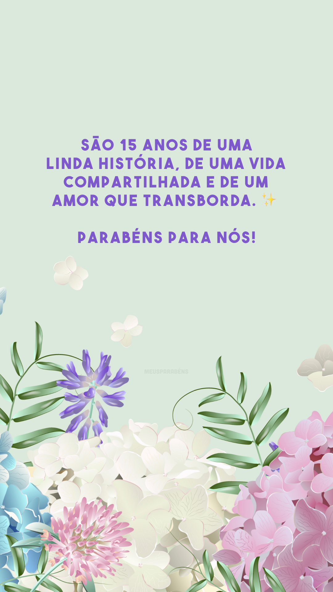 São 15 anos de uma linda história, de uma vida compartilhada e de um amor que transborda. ✨ Parabéns para nós!