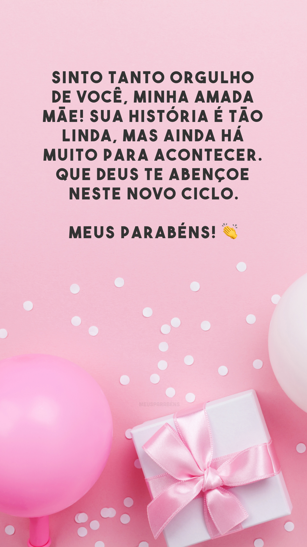 Sinto tanto orgulho de você, minha amada mãe! Sua história é tão linda, mas ainda há muito para acontecer. Que Deus te abençoe neste novo ciclo. Meus parabéns! 👏