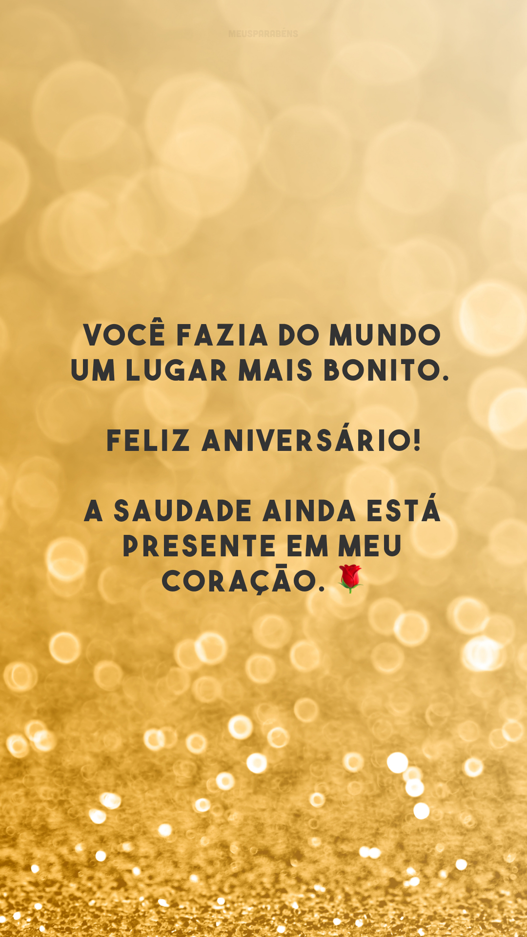 Você fazia do mundo um lugar mais bonito. Feliz aniversário! A saudade ainda está presente em meu coração. 🌹