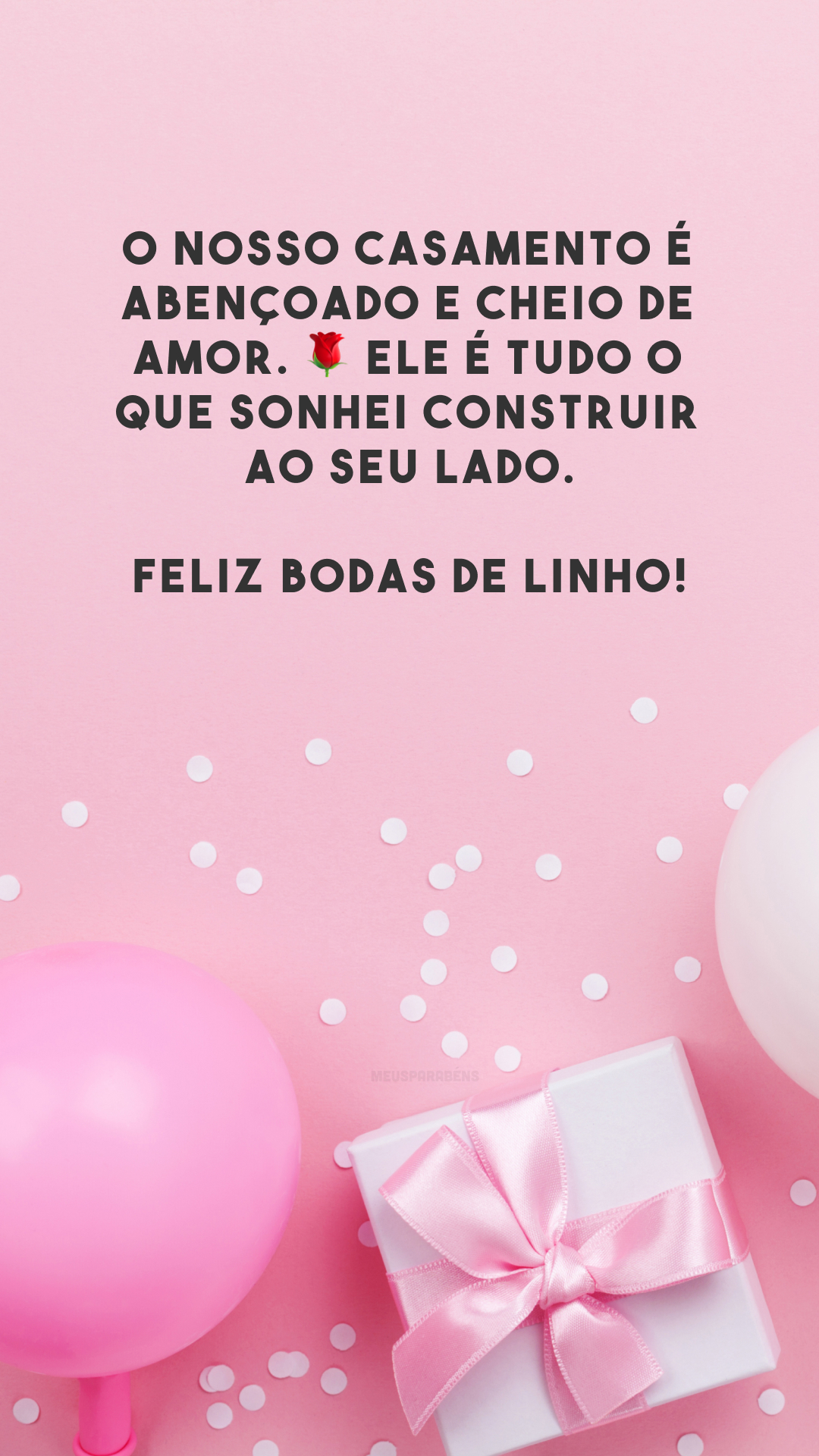 O nosso casamento é abençoado e cheio de amor. 🌹 Ele é tudo o que sonhei construir ao seu lado. Feliz bodas de linho!