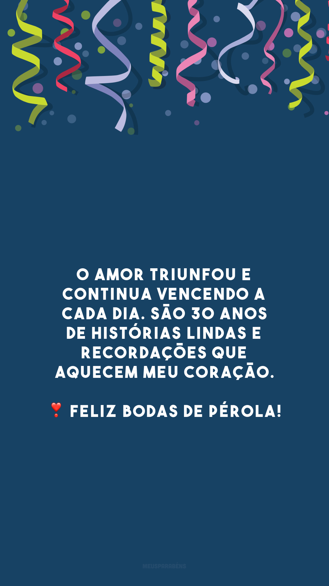 O amor triunfou e continua vencendo a cada dia. São 30 anos de histórias lindas e recordações que aquecem meu coração. ❣️ Feliz bodas de pérola!