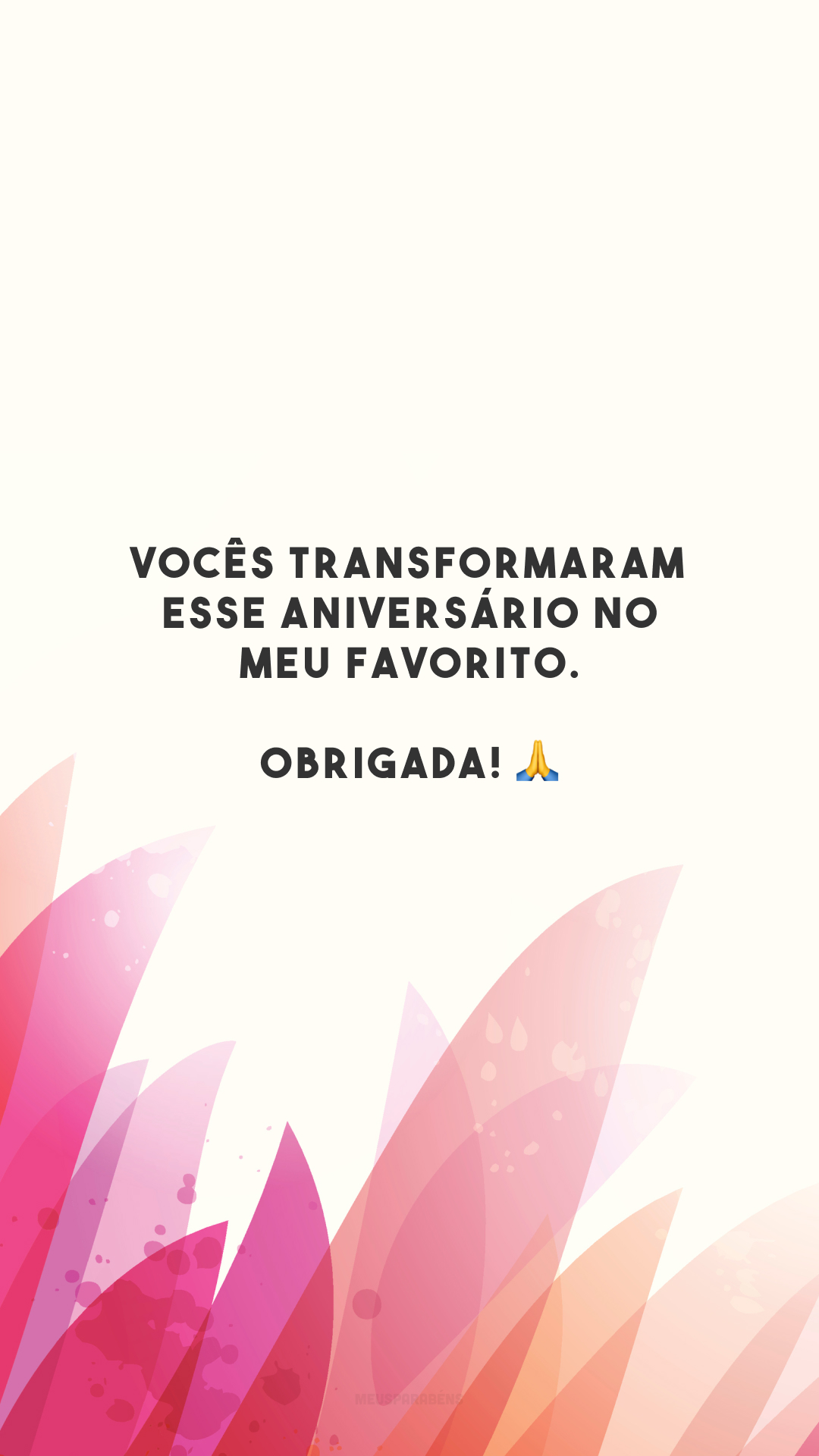 Vocês transformaram esse aniversário no meu favorito. Obrigada! 🙏