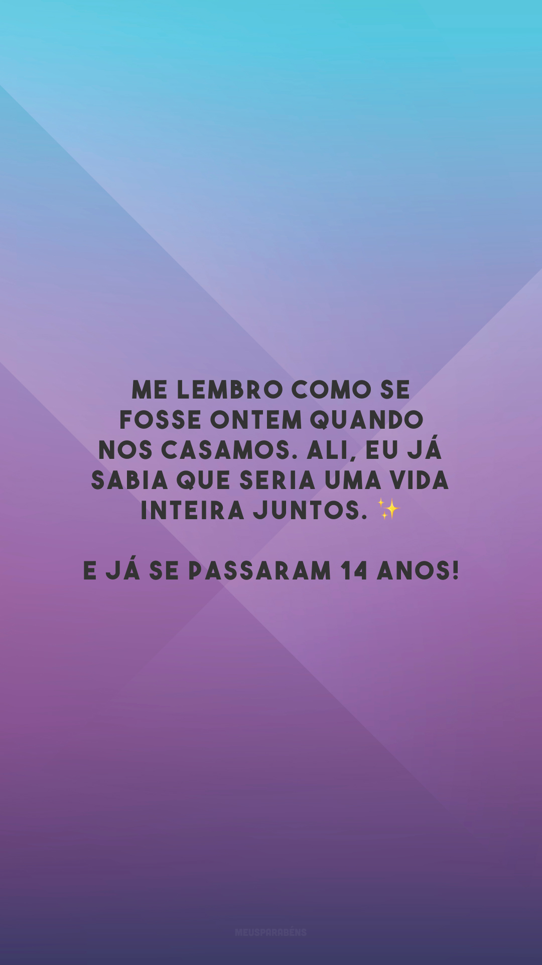 Me lembro como se fosse ontem quando nos casamos. Ali, eu já sabia que seria uma vida inteira juntos. ✨ E já se passaram 14 anos!