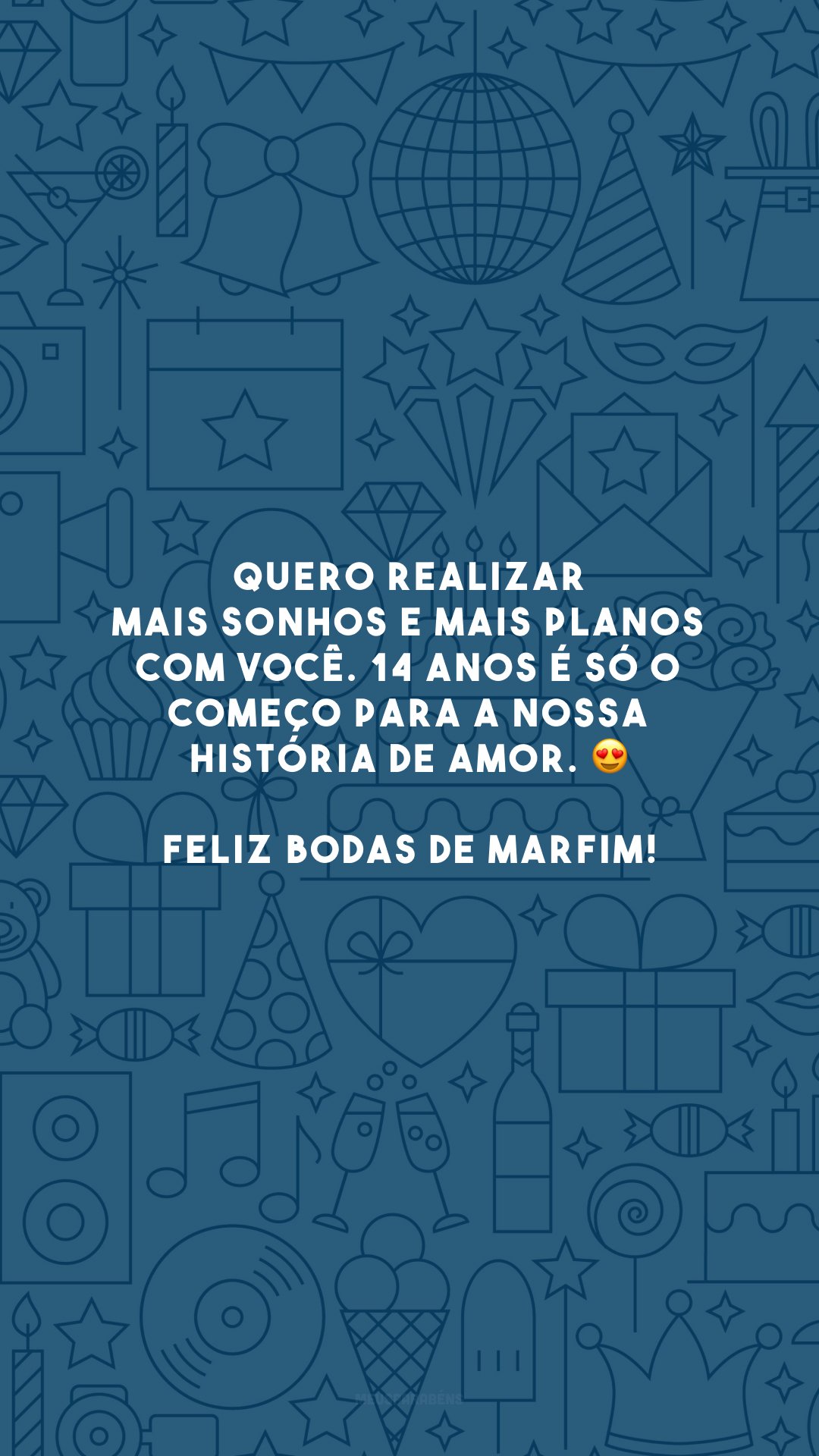 Quero realizar mais sonhos e mais planos com você. 14 anos é só o começo para a nossa história de amor. 😍 Feliz bodas de marfim!