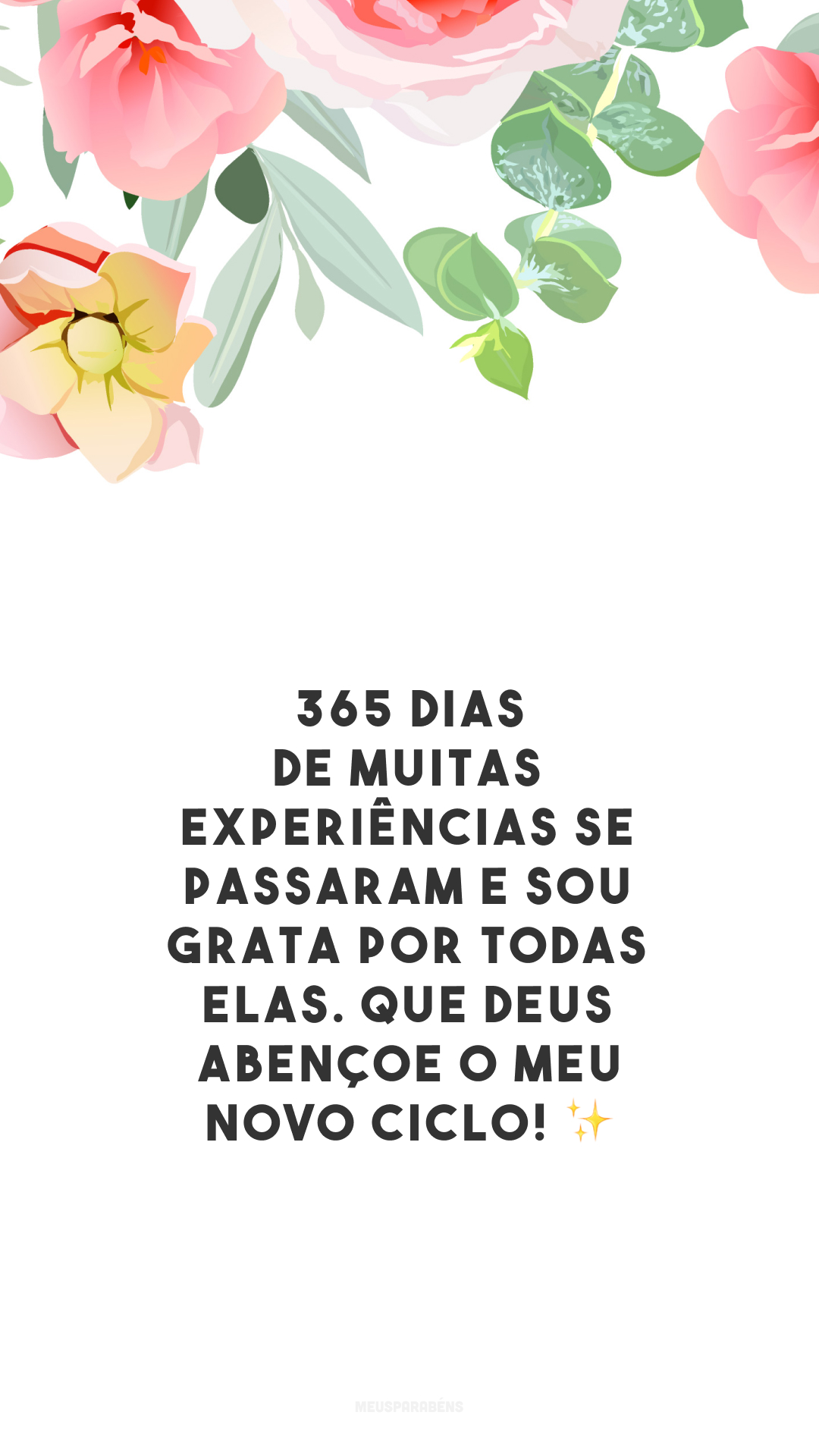 365 dias de muitas experiências se passaram e sou grata por todas elas. Que Deus abençoe o meu novo ciclo! ✨