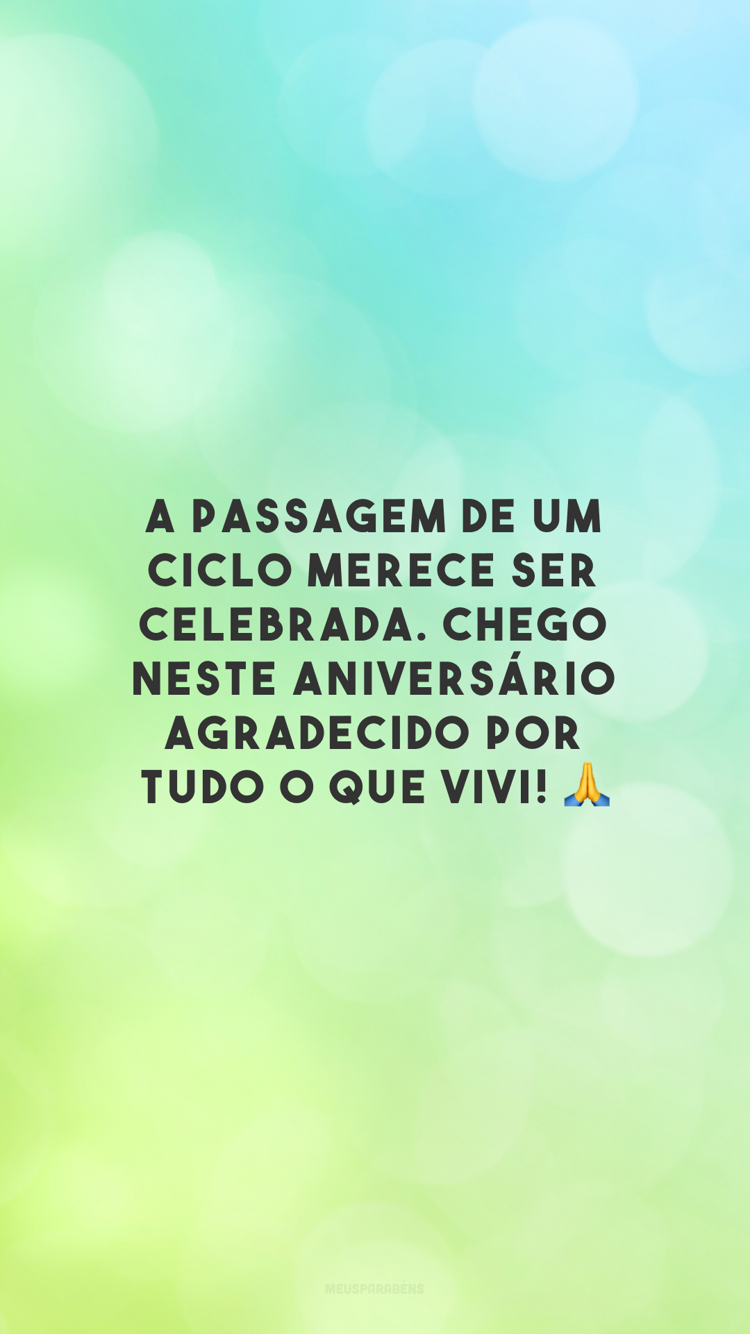 A passagem de um ciclo merece ser celebrada. Chego neste aniversário agradecido por tudo o que vivi! 🙏