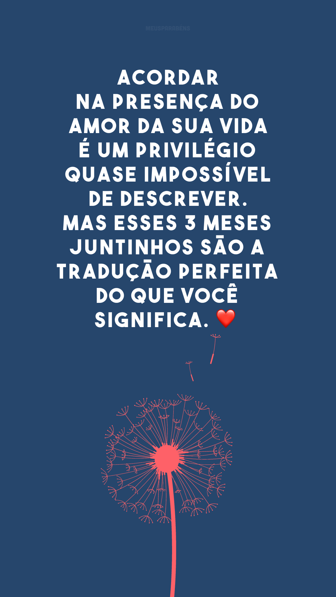 Acordar na presença do amor da sua vida é um privilégio quase impossível de descrever. Mas esses 3 meses juntinhos são a tradução perfeita do que você significa. ❤