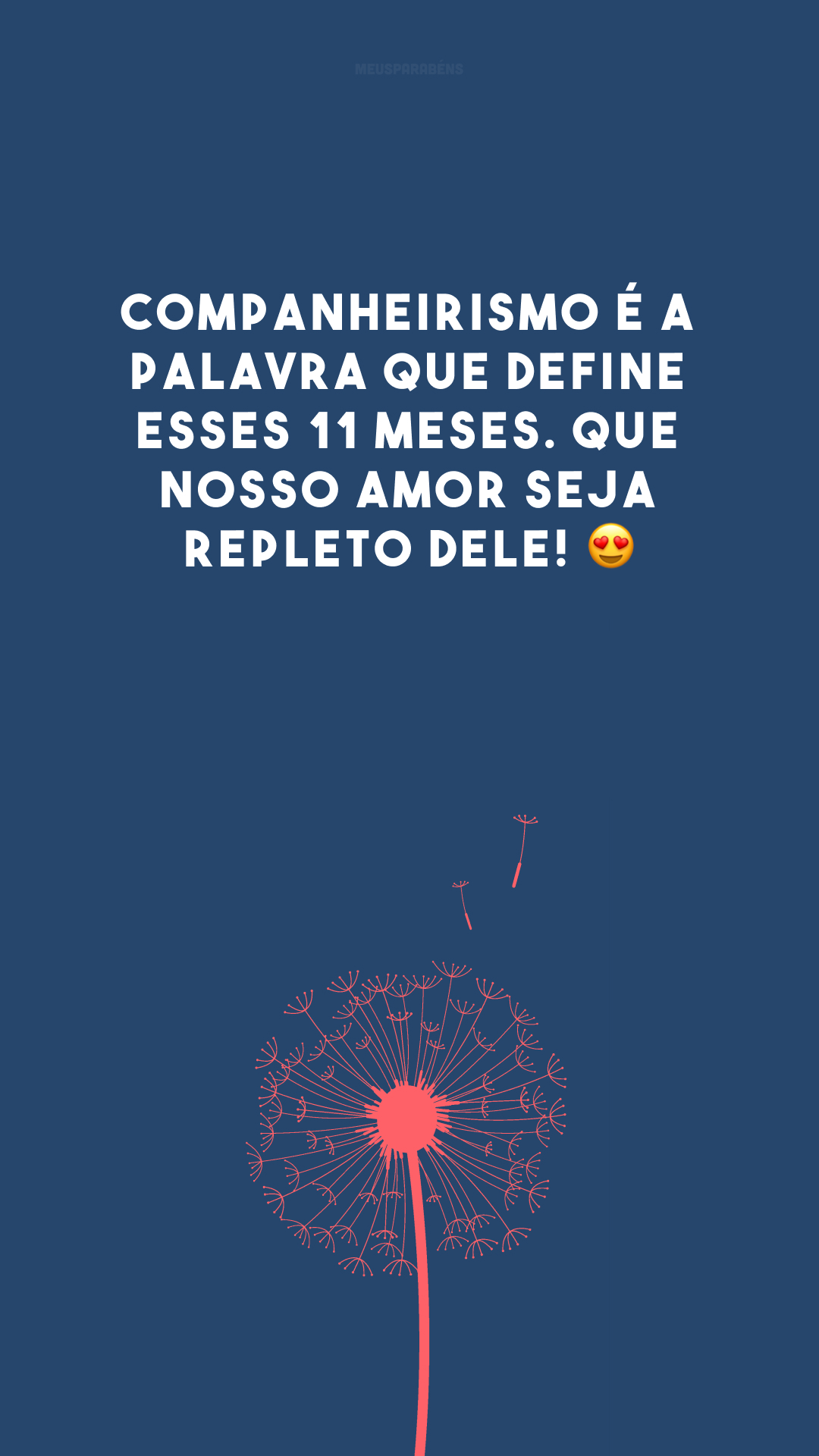 Companheirismo é a palavra que define esses 11 meses. Que nosso amor seja repleto dele! 😍