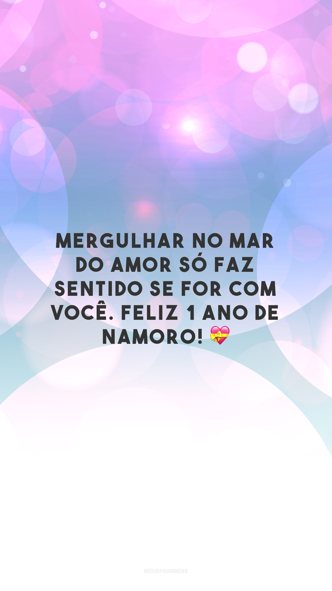 Mergulhar no mar do amor só faz sentido se for com você. Feliz 1 ano de namoro! 💝