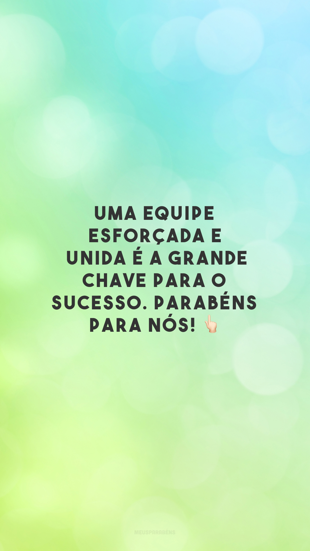 Uma equipe esforçada e unida é a grande chave para o sucesso. Parabéns para nós! 👆🏻