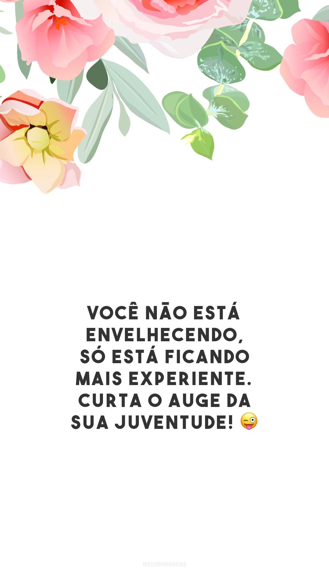 Você não está envelhecendo, só está ficando mais experiente. Curta o auge da sua juventude! 😜