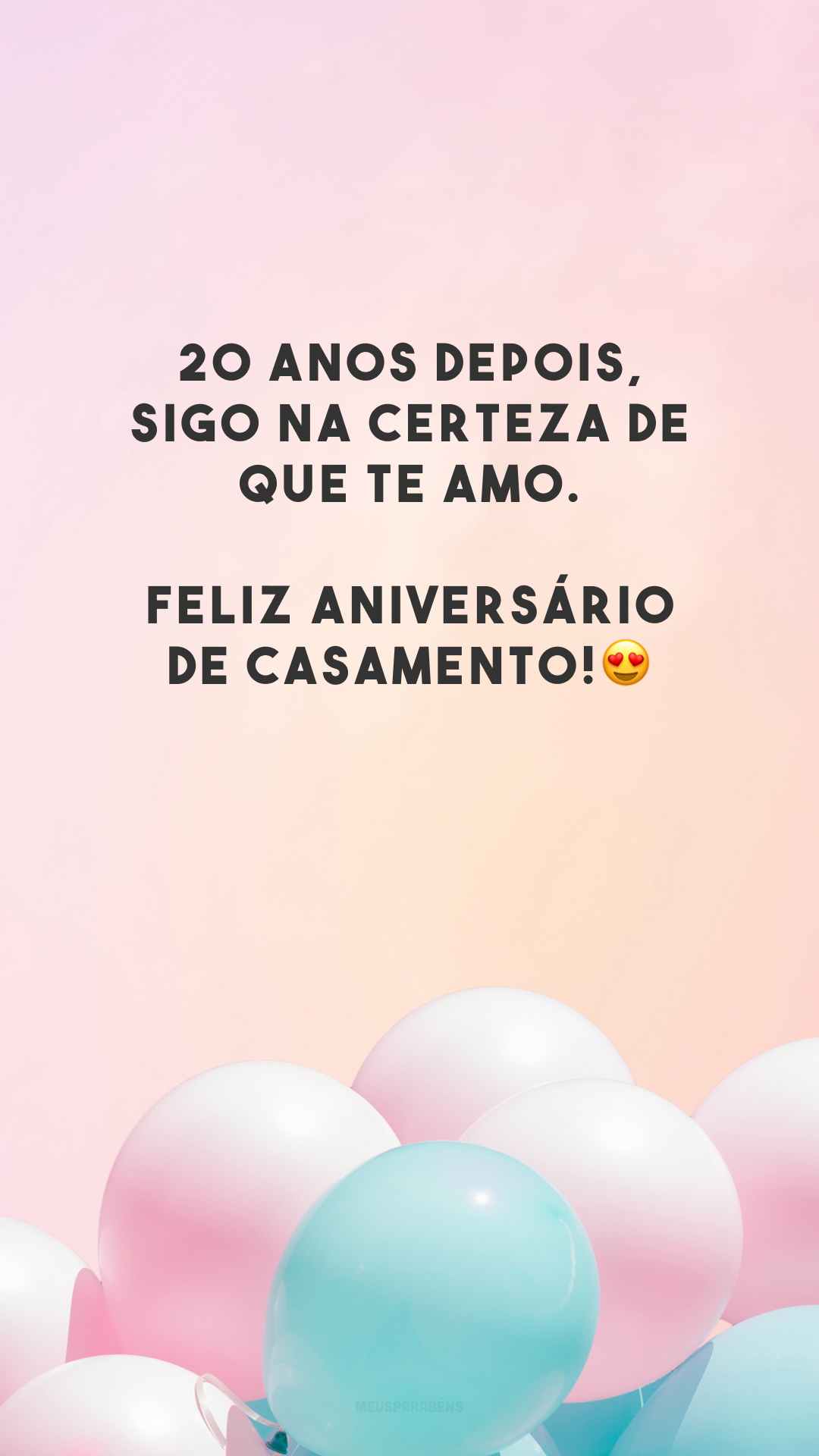 20 anos depois, sigo na certeza de que te amo. Feliz aniversário de casamento!😍