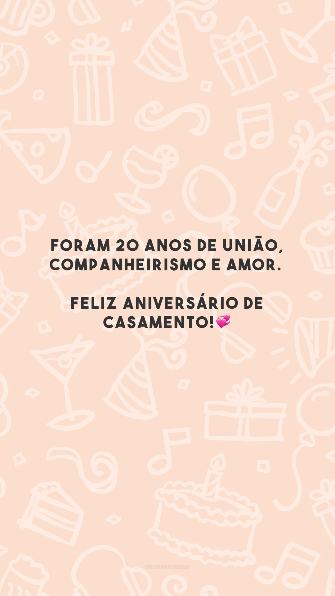 Foram 20 anos de união, companheirismo e amor. Feliz aniversário de casamento!💞