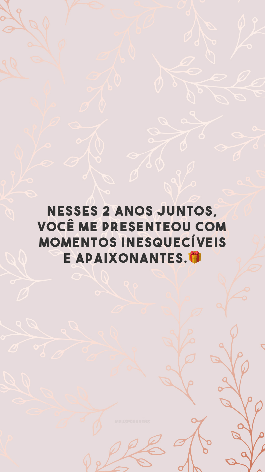 Nesses 2 anos juntos, você me presenteou com momentos inesquecíveis e apaixonantes.🎁