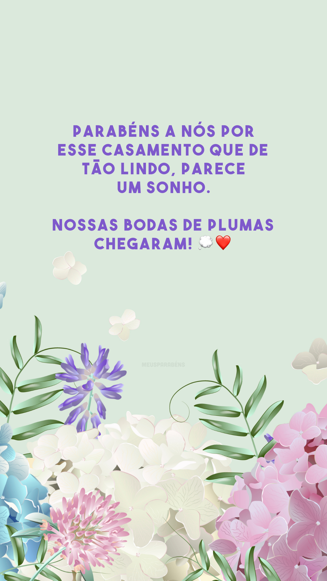 Parabéns a nós por esse casamento que de tão lindo, parece um sonho. Nossas bodas de plumas chegaram! 💭❤️