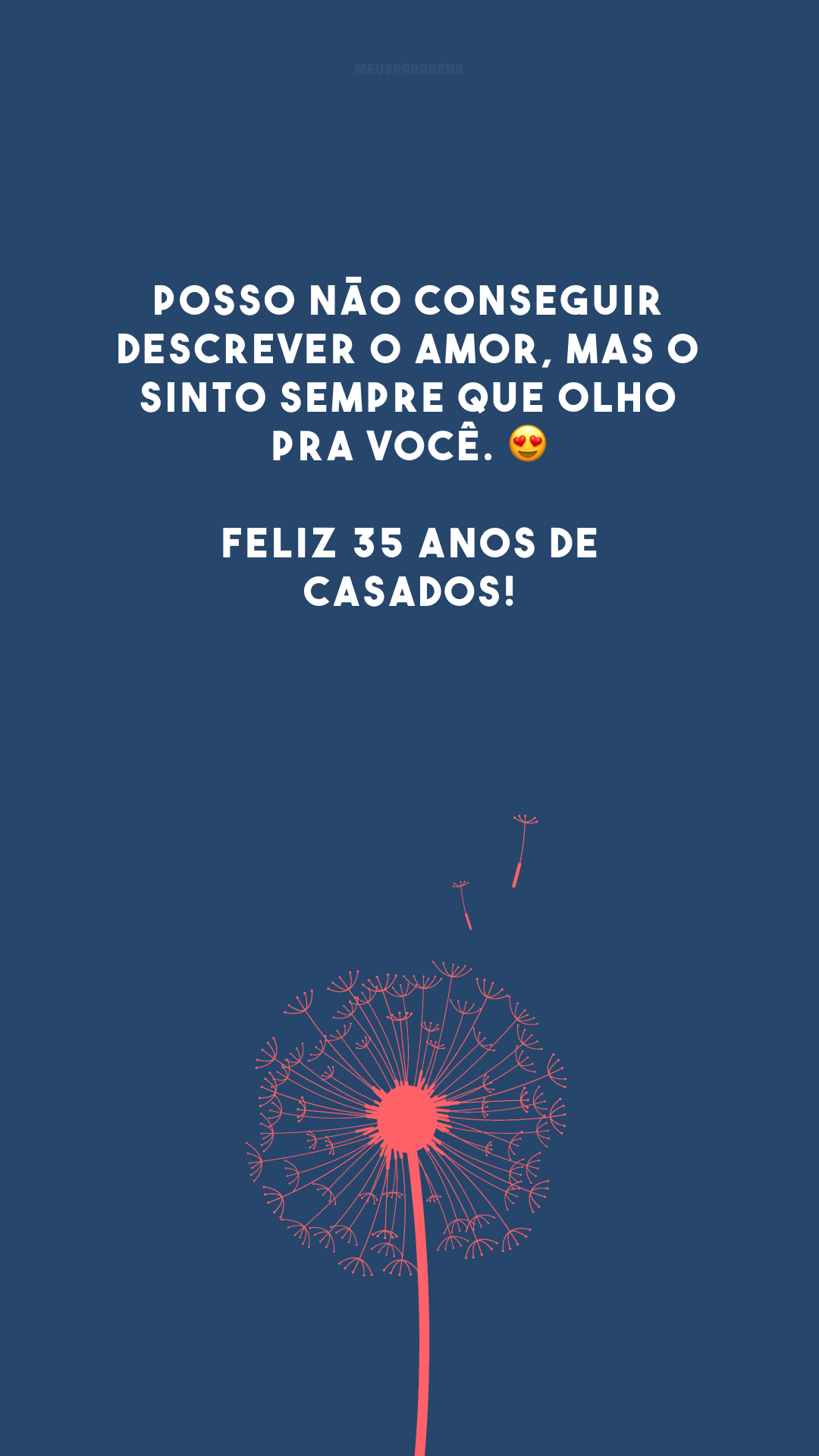 Posso não conseguir descrever o amor, mas o sinto sempre que olho pra você. 😍 Feliz 35 anos de casados!