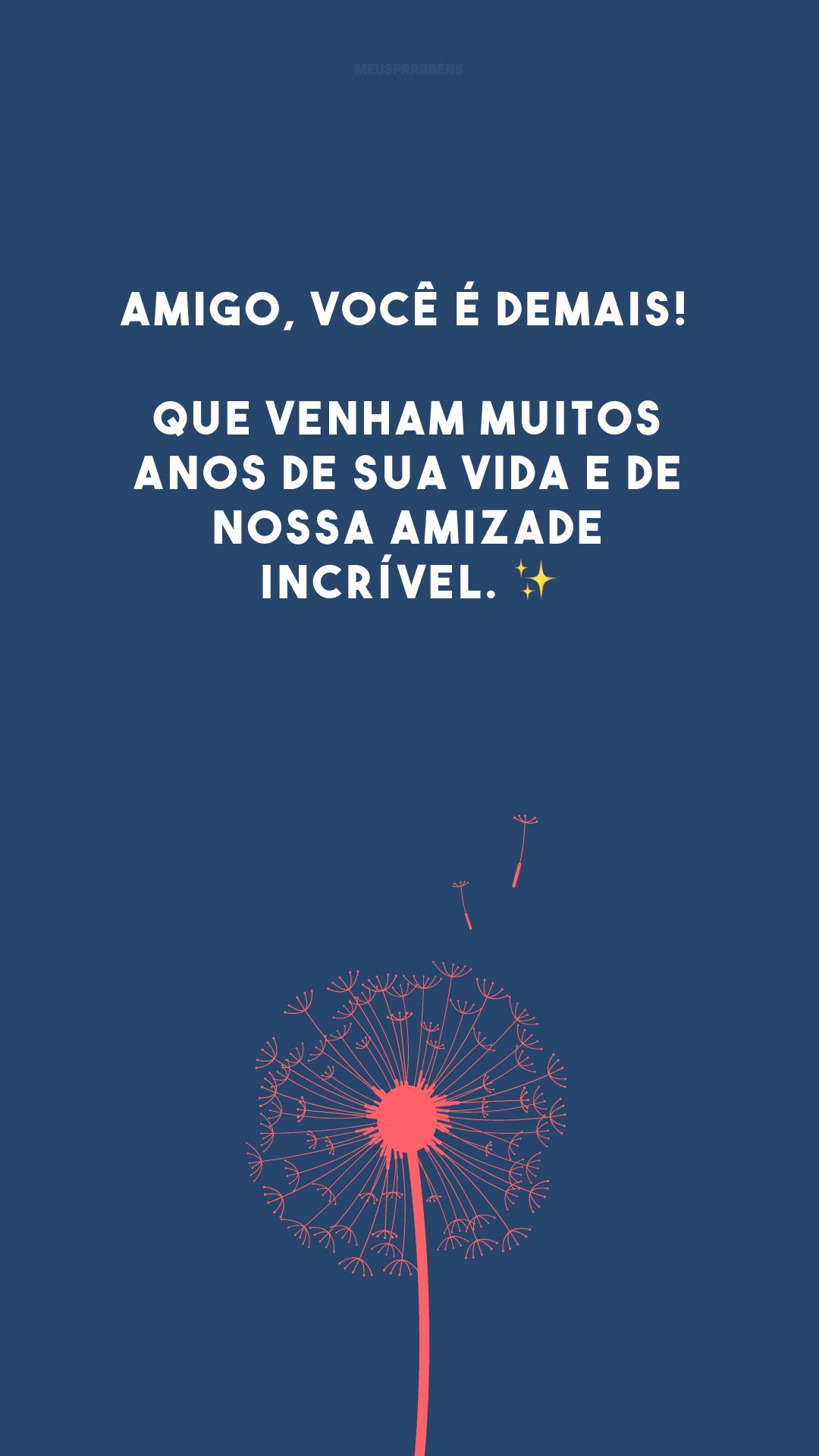 Amigo, você é demais! Que venham muitos anos de sua vida e de nossa amizade incrível. ✨