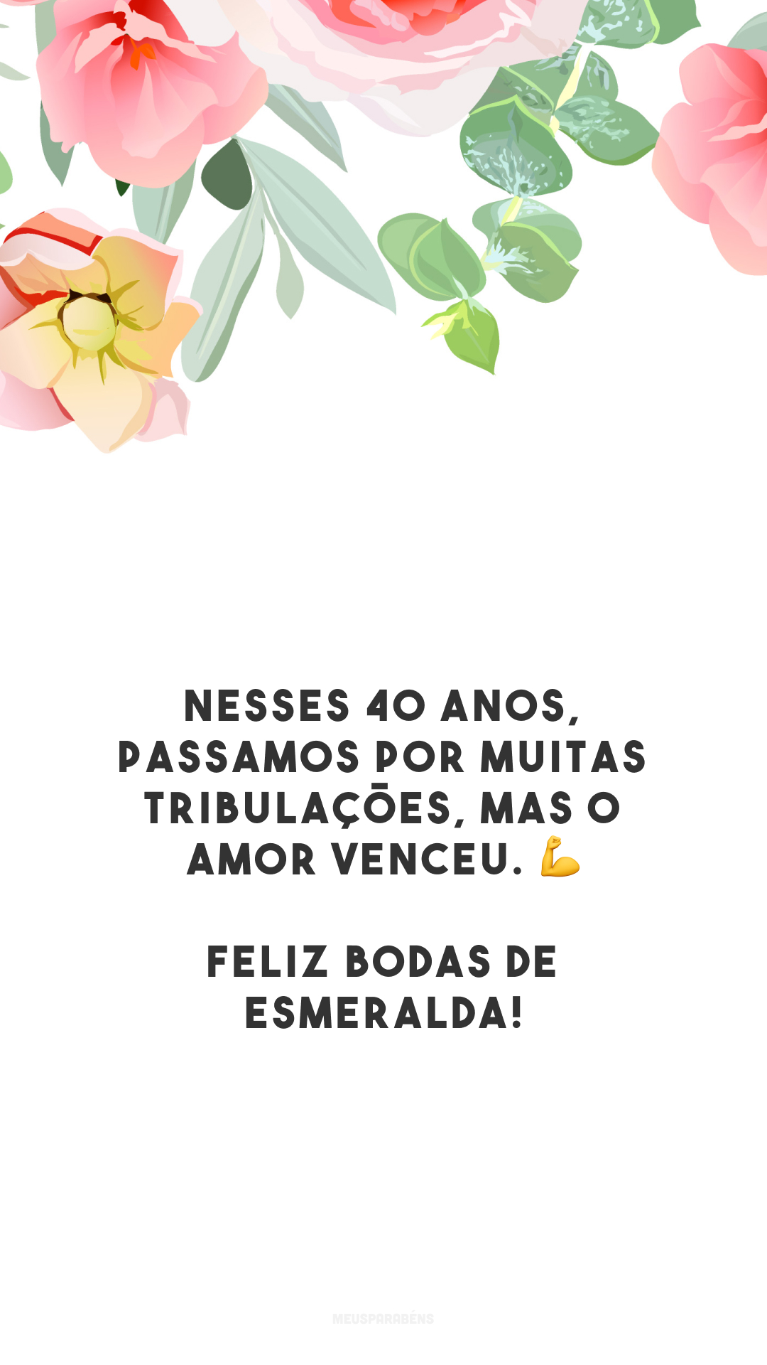 Nesses 40 anos, passamos por muitas tribulações, mas o amor venceu. 💪 Feliz bodas de esmeralda!