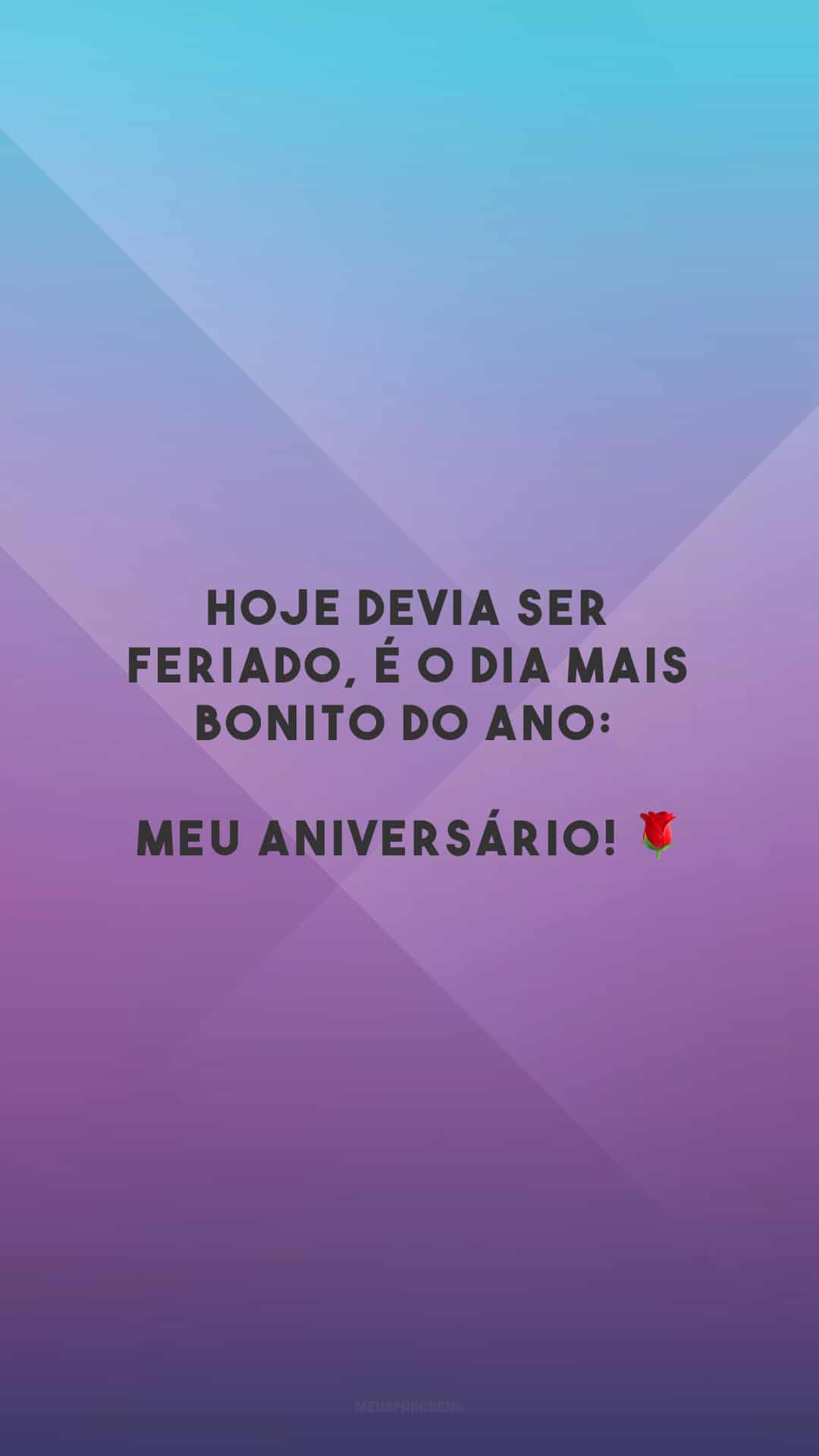 Hoje devia ser feriado, é o dia mais bonito do ano: meu aniversário! 🌹