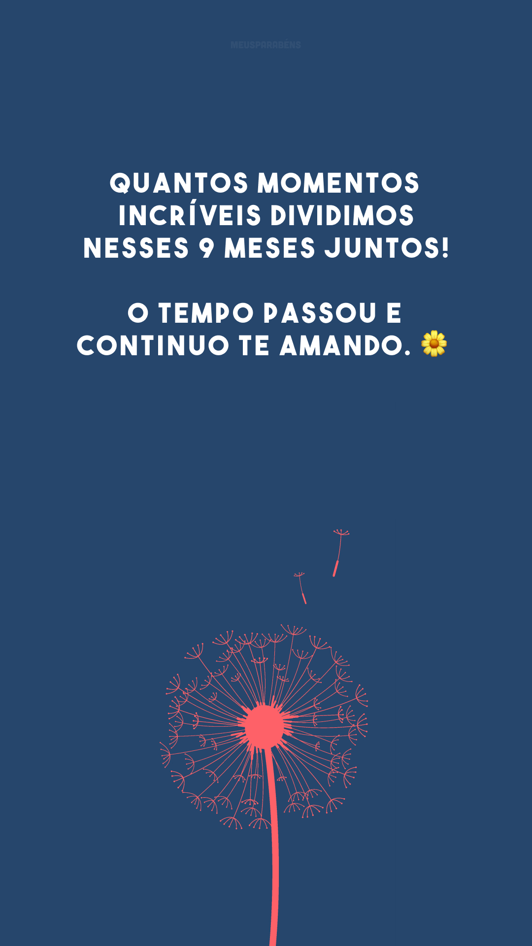 Quantos momentos incríveis dividimos nesses 9 meses juntos! O tempo passou e continuo te amando. 🌼
