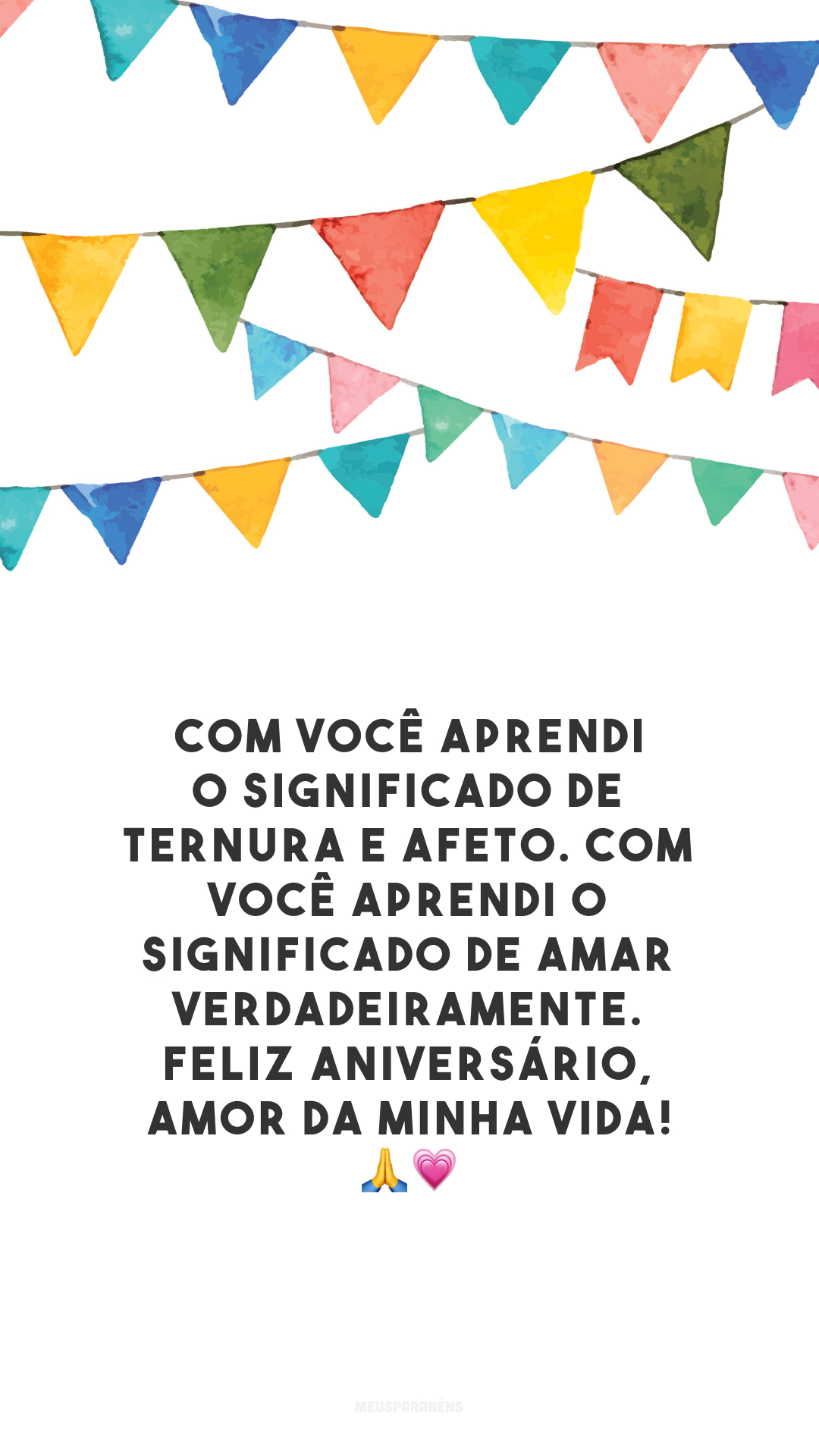 Com você aprendi o significado de ternura e afeto. Com você aprendi o significado de amar verdadeiramente. Feliz aniversário, amor da minha vida! 🙏💗